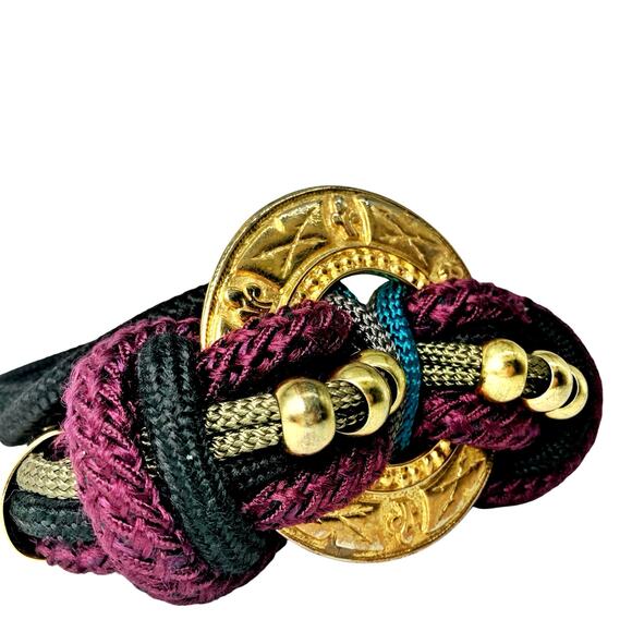 Vintage Statement Waist Belt Gold Medallion Rope Buckle Boho Glam Festival Luxe main image 5